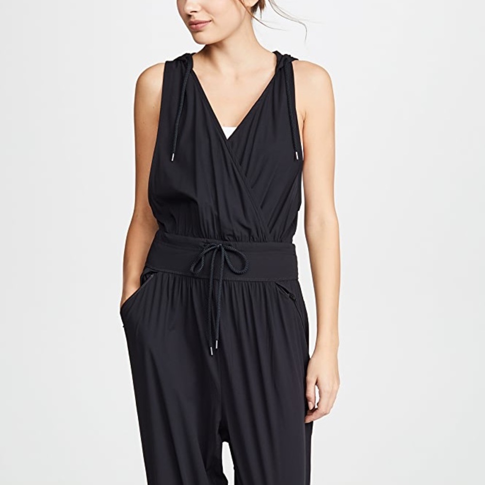 Free People Black Sleeveless V-Neck Jumpsuit
